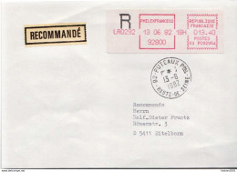 Postal History Cover: France With Automatic Stamp, R Cover From 13.06.1982 Sent To Switzerland - 1981-84 LS & LSA Prototipi