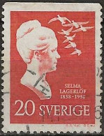 SWEDEN 1958 Birth Centenary Of Selma Lagerlof (writer) - 20ore Selma Lagerlof (after Bust By G. Malmquist) FU - Oblitérés