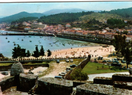 BAYONA LA REAL - Vista Parcial - Playa Barbeira Y Detalle De Las Murallas Del Castillo - Pontevedra