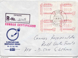 Postal History Cover: Cuba R Cover With Automat Stamps - Vignettes D'affranchissement (Frama)