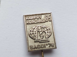 BADGE Z-71-3 - CHESS ECHECS SCHACH AJEDREZ SAKK SAH BAGUI 1978, Karpov - Korchnoi - Games