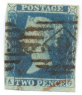 Ua737:  Two Pence With White Lines : Imperforated : A__G - Gebruikt