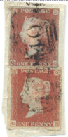 Ua673:  One Penny Red : Imperforated : Q__G + G__H : 2 Singles... - Gebruikt