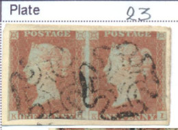 Ua674:  One Penny Red : Imperforated : K__H/I   - Plate 23 - Gebraucht