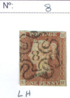 Ua799:  Red Penny  With Maltese Cross With N° 8 :  L__H - Used Stamps