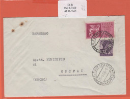 ITALIA - Storia Postale Repubblica - 1964 - 30 Michelangiolesca + 75 Espresso - Viaggiata Da Milano Per Onifai - Correo Urgente/neumático