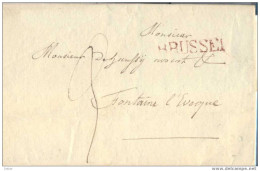 ZZ210: Brief: BRUXELLES 1 Fev. 1820 Met  BRUSSEL + Portaanduiding: 3  >> FONTAINE L'EVECQUE - 1815-1830 (Dutch Period)