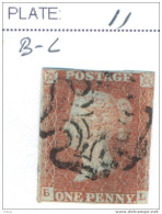 Ua648:from Black Penny Plates:SG#7:plate 11: B__L: - Used Stamps