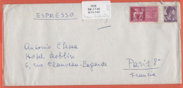 ITALIA - Storia Postale Repubblica - 1964 - 75 Espresso + 30 Michelangiolesca - Estero Con Tariffa Interna - Viaggiata D - Posta Espressa/pneumatica