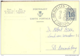 Zz191: 1.20 Postkaart : BRUXELLES-BRUSSEL EUROPA 13/9/58 - 1958