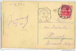 _Q375:  Postkaart < AACHEN. 23.3.20 >> PERUWALZ: CASSE 25 III 1920 : Noodstempel Laat Gebruik - Fortuna (1919)