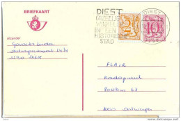 _Q110: 10,-F BRIEFKAART Met Bijfrankering: DIEST GEZELLIG WINKELEN IN EEN HISTORISCHE STAD - Targhette