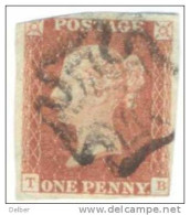 _A628: Penny Red : Imperf. SG#8-12 : Plate 20 : T__B - Usati