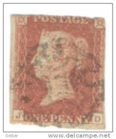 _A632: Penny Red : Imperf. SG#8-12 : Plate 20 : J___D - Usati