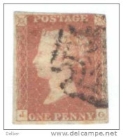 _A647: Penny Red : Imperf. SG#8-12 : Plate 20 : J__G - Used Stamps