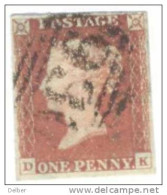 _A655: Penny Red : Imperf. SG#8-12 :  D__K - Used Stamps