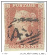 _A657: Penny Red : Imperf. SG#8-12 :  D__J - Used Stamps