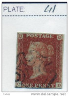 Ua485: Penny Red : Imperf. SG#8:  Plate 41 : C__D - Used Stamps