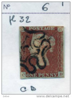 Ua502: Penny Red : Imperf. SG#8-12 : With " Malteses Cross With N° 6 In Center : C__D  : Plate 32 - Gebruikt