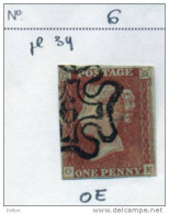 Ua503: Penny Red : Imperf. SG#8-12 : With " Malteses Cross With N° 6 In Center : O__E  : Plate 39 - Gebruikt