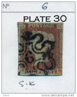 Ua512: Penny Red : Imperf. SG#8-12 : With " Malteses Cross With N° 6 In Center : S__K : Plate 30 : - Gebraucht