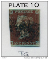 Ua522: Penny Red : Imperf. SG#7 : From The " Black " Plates : Plate 10  : T__G - Used Stamps