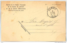 _Cc308: Dienstkaart: Service De La Caisse D'Epargne : HAMME  2 NOVE 1905 - Franchise