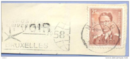 Ft-893: N° 1028: [°]: NAMUR 1 + Lijnnaamstempel: YVOIR - 1936-1957 Open Kraag