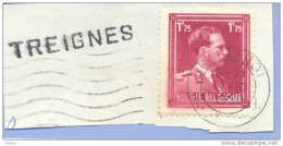 Ft-938: N° 832 : [°]: CHARLEROI 1__1 + Lijnnaamstempel: TREIGNES - 1936-1957 Offener Kragen