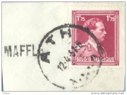 Ft-945: N° 832 : [°]: ATH A.......A + Lijnnaamstempel: MAFFLE - 1936-1957 Offener Kragen