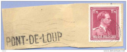 Ft-956: N° 832 : [°]: CHARLEROI  ..  + Lijnnaamstempel: PONT-DE-LOUP - 1936-1957 Col Ouvert