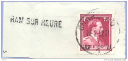 Ft-955: N° 832 : [°]: CHARLEROI  U1U + Lijnnaamstempel: HAM SUR HEURE - 1936-1957 Col Ouvert