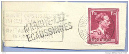 Ft-959: N° 832 : [°]: BRUXELLES-MIDI BRUSSEK-ZUID  + Lijnnaamstempel: MARCHE-LEZ-ECAUSINNES - 1936-1957 Offener Kragen