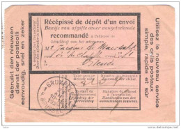 _S894: Récépissé De Dépôt D'un Envoi / Bewijs Van Afgifte Enner Aangetekende... 1F BRUXELLES 1F BRUSSEL - Dépliants De La Poste