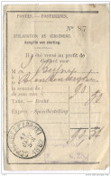 _S905: DECLARATION DE VERSEMENT/ BEWIJS VAN STORTING: SCHAERBEEK(BRUX) 11 JANV 5-S 1892 - Post-Faltblätter