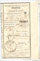 _S904: DECLARATION DE VERSEMENT : THIELT 20 AOUT 65 + LNN: THIELT - Post Office Leaflets