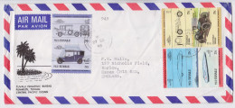 Tuvalu Funafuti Lettre Par Avion Timbre Voiture Delaunay Alco Railton Mobil Special Car Stamp X6 Air Mail Cover 1985 - Tuvalu