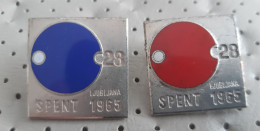 28th World Table Tennis Championship SPENT 1965. Ljubljana, Vintage Pins Berton - Tafeltennis