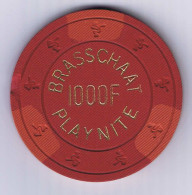 Brasschaat Playnite Casino Chip Fiche 1000 BEF Belgium Belgique België - Casino