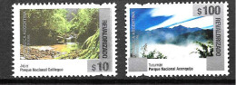 #75325 ARGENTINA 2023 NEW EMERGENCY OVERPRINTED (REVALORIZADO) NATIONAL PARKS DEFINITIVES 10Ps ,100 Ps  MNH SCARCE - Unused Stamps