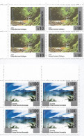 #75326 ARGENTINA 2023 NEW EMERGENCY OVERPRINTED (REVALORIZADO) NATIONAL PARKS DEFINITIVES 10Ps,100 Ps BLOC X4 MNH SCARCE - Unused Stamps