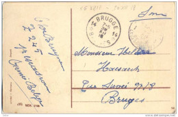 _R875: Fantasiekaart Als S.M. Verstuurd >>14* BRUGGE 14* BRUGES: Noodstempel (= Postagentschap - Sterstempel) - Fortune Cancels (1919)