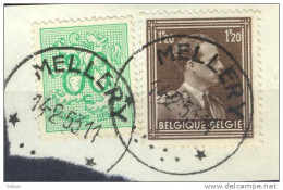 Qr843: N° 845 & 857: * MELLERY * : Sterstempel. - 1936-1957 Offener Kragen