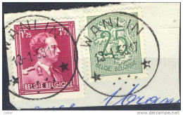 Qr847: N° 832 & 852: * WANLIN * : Sterstempel. - 1936-1957 Offener Kragen