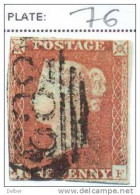 Ua371: Penny Red : Imperf. SG#8-12 : J__F   -  3 Margins : Plate  76 - Used Stamps