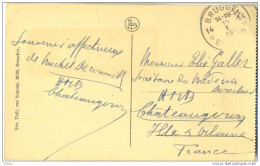 _N961:kaart  Als S.M. Verstuurd Uit:14* BRUGGE 14* BRUGES: Noodstempel (= Postagentschap - Sterstempel)>F - Noodstempels (1919)