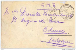 _L990: Fantasiekaart Als S.M. :  PMB-BLP  > 12* OOSTENDE 12*: Noodstempel (= Postagentschap - Sterstempel)  24 I 19 - Fortune Cancels (1919)