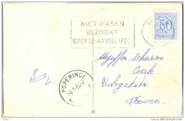 _G629: Fantasiekaart: N° 854: IEPER: MET PASEN BEZOEKT IEPERSE HANDELSFOOR > Proven : Besteld Door E_POPERINGE_E - 1951-1975 Leone Araldico