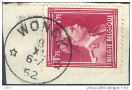 Qr792: N° 832:  * WONCK * : Sterstempel  / Fragment - 1936-1957 Offener Kragen