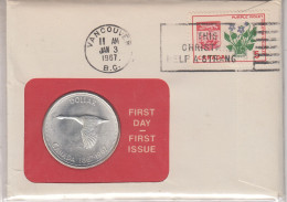 Canada Numisletter 1 Dollar Coin Ca Vancouver JAN 3 1967 (CN152F) - Lettres & Documents